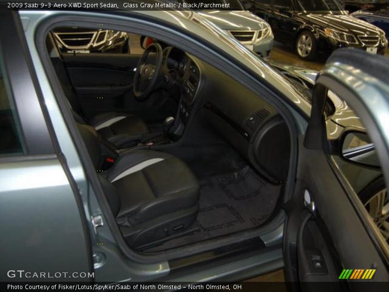 Glass Gray Metallic / Black/Parchment 2009 Saab 9-3 Aero XWD Sport Sedan