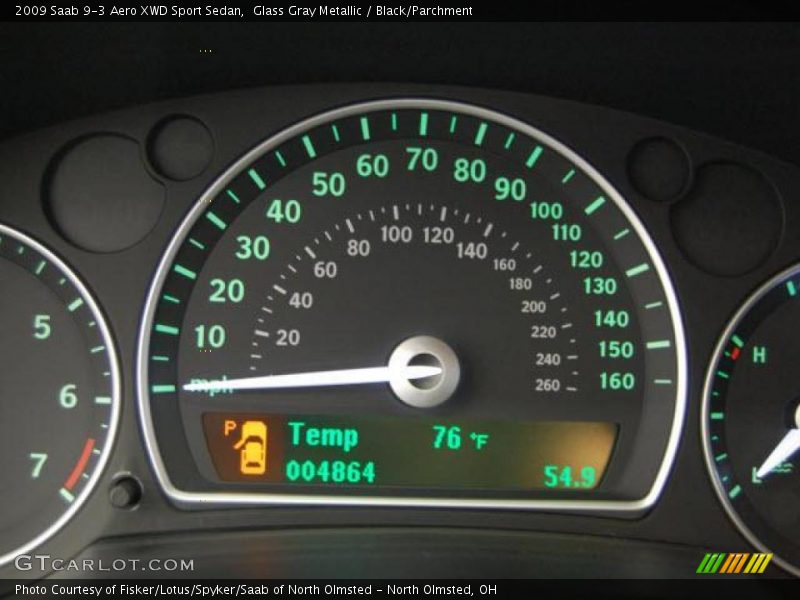 Glass Gray Metallic / Black/Parchment 2009 Saab 9-3 Aero XWD Sport Sedan