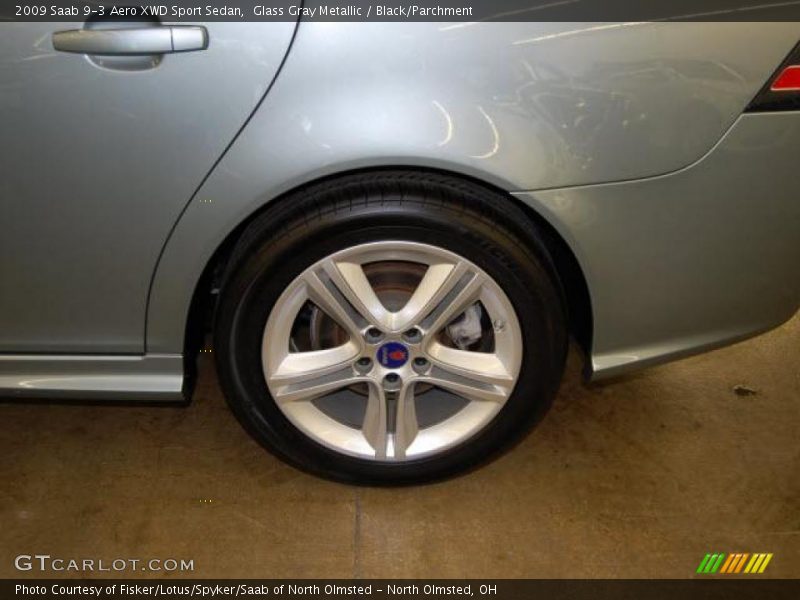 Glass Gray Metallic / Black/Parchment 2009 Saab 9-3 Aero XWD Sport Sedan