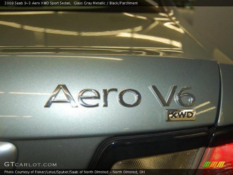 Glass Gray Metallic / Black/Parchment 2009 Saab 9-3 Aero XWD Sport Sedan