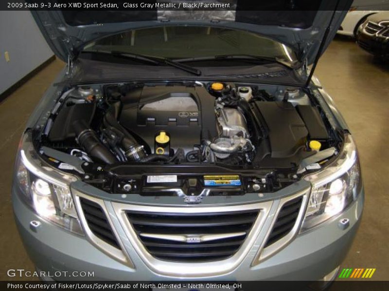 Glass Gray Metallic / Black/Parchment 2009 Saab 9-3 Aero XWD Sport Sedan