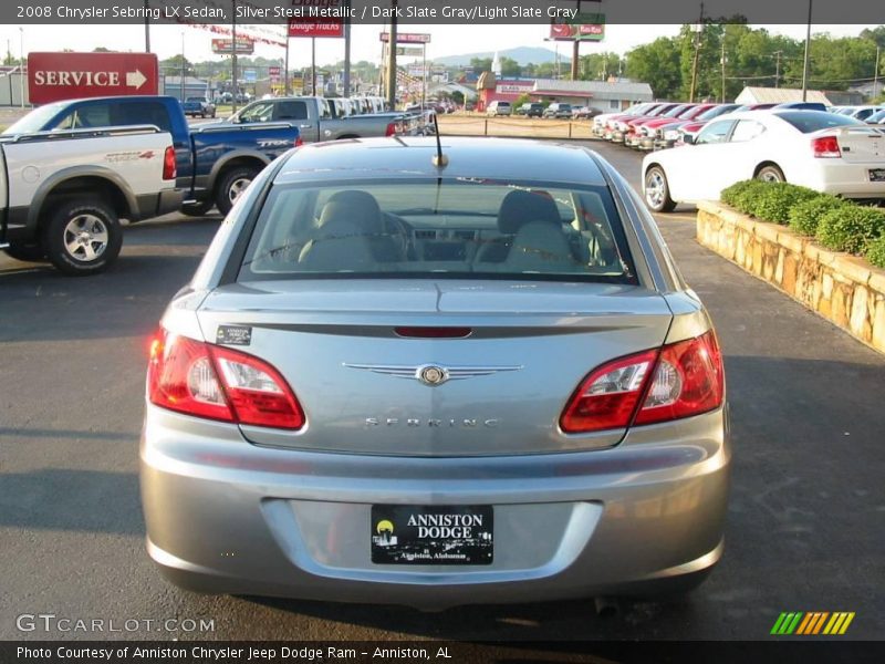 Silver Steel Metallic / Dark Slate Gray/Light Slate Gray 2008 Chrysler Sebring LX Sedan