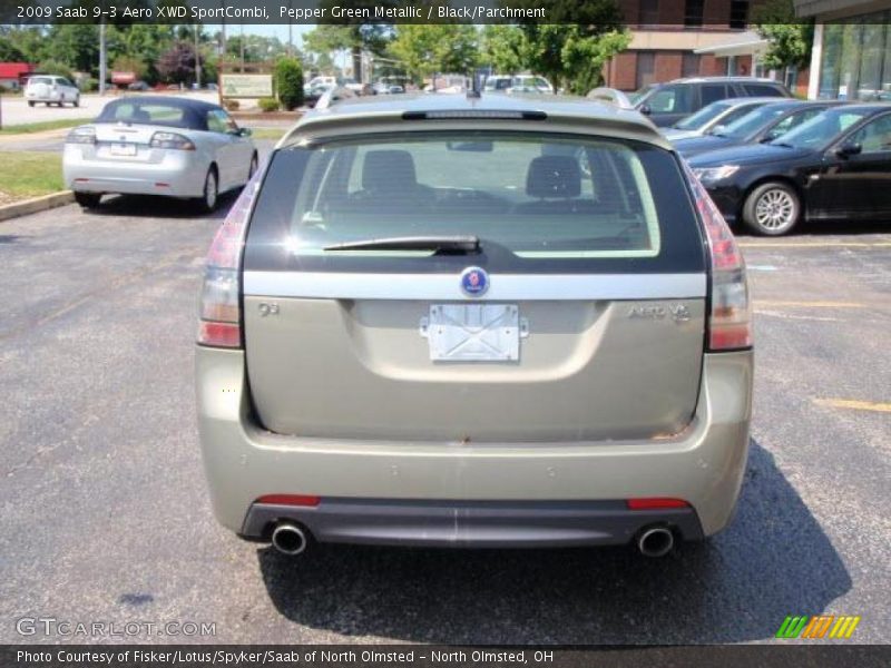 Pepper Green Metallic / Black/Parchment 2009 Saab 9-3 Aero XWD SportCombi