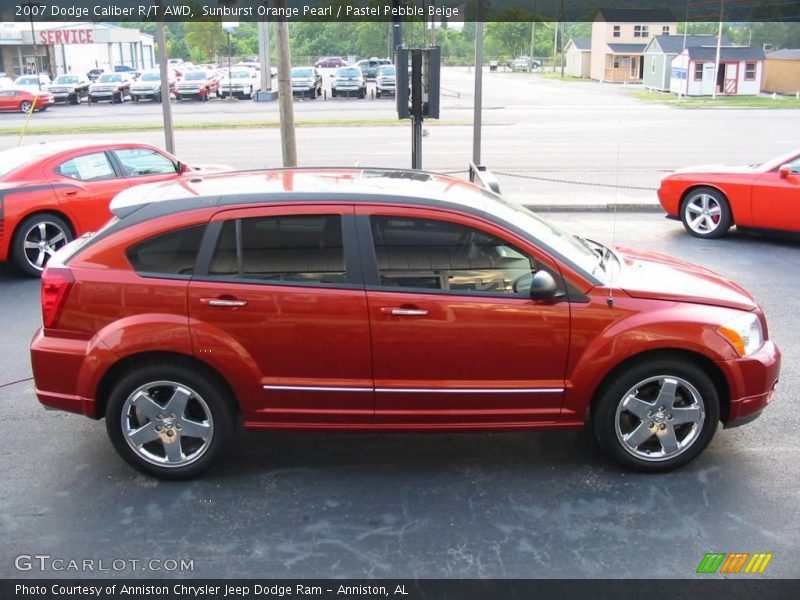Sunburst Orange Pearl / Pastel Pebble Beige 2007 Dodge Caliber R/T AWD