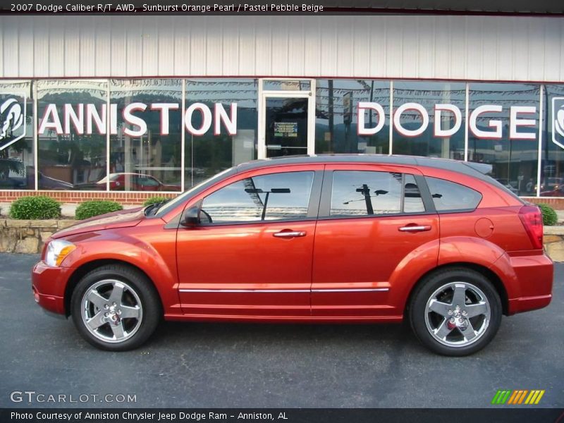 Sunburst Orange Pearl / Pastel Pebble Beige 2007 Dodge Caliber R/T AWD