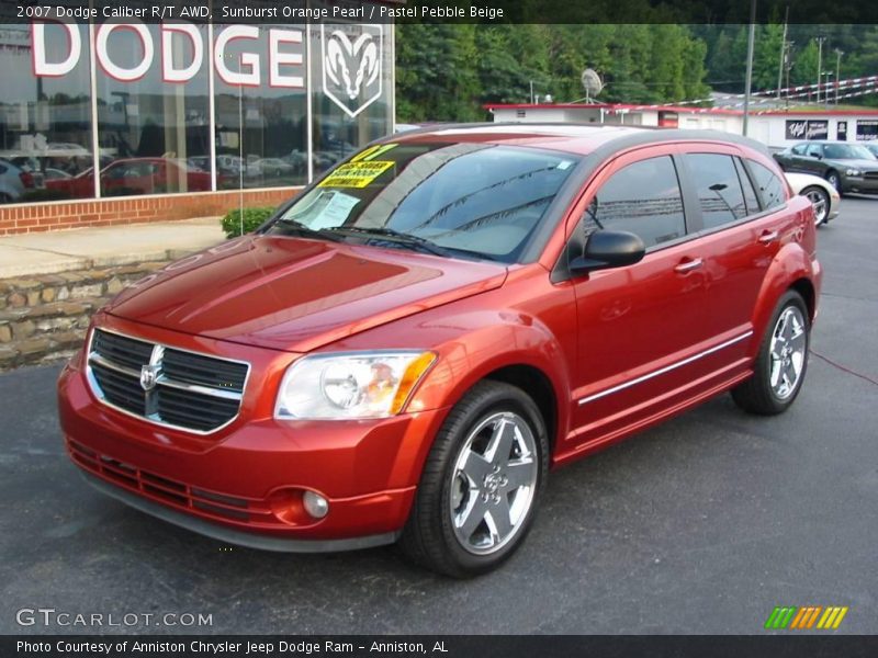 Sunburst Orange Pearl / Pastel Pebble Beige 2007 Dodge Caliber R/T AWD