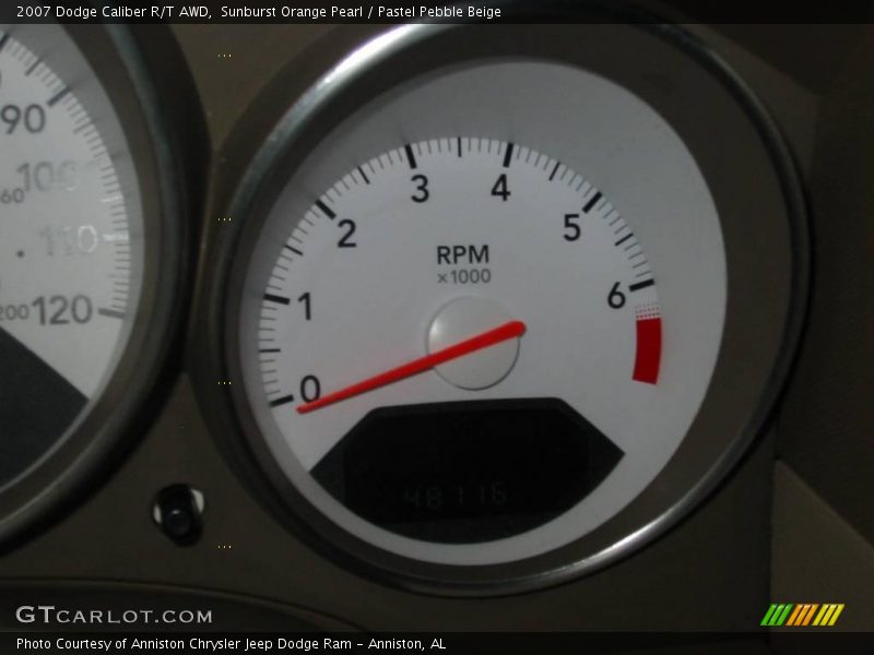 Sunburst Orange Pearl / Pastel Pebble Beige 2007 Dodge Caliber R/T AWD