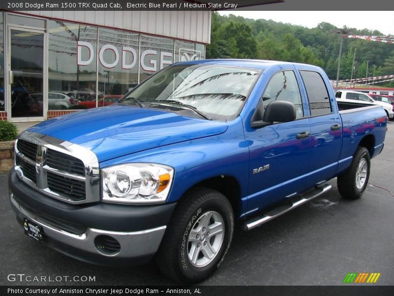 Electric Blue Pearl / Medium Slate Gray 2008 Dodge Ram 1500 TRX Quad Cab