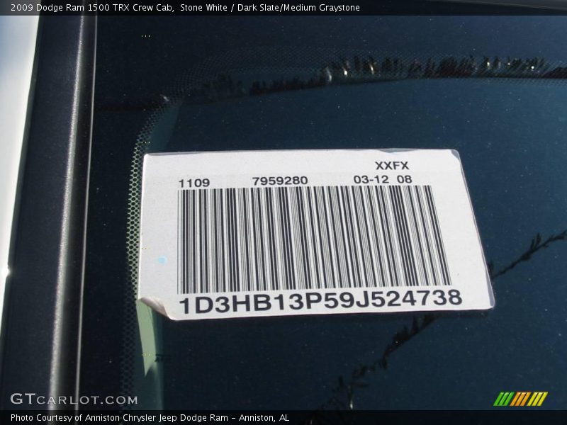 Stone White / Dark Slate/Medium Graystone 2009 Dodge Ram 1500 TRX Crew Cab