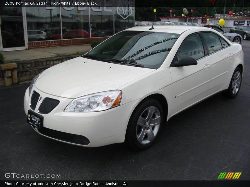 Ivory White / Ebony Black 2008 Pontiac G6 Sedan