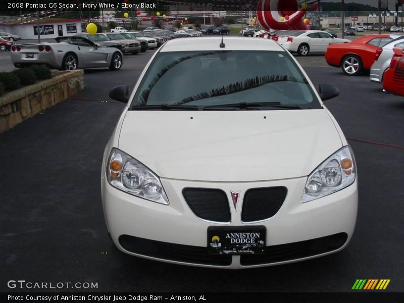 Ivory White / Ebony Black 2008 Pontiac G6 Sedan