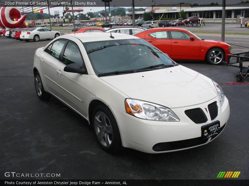 Ivory White / Ebony Black 2008 Pontiac G6 Sedan