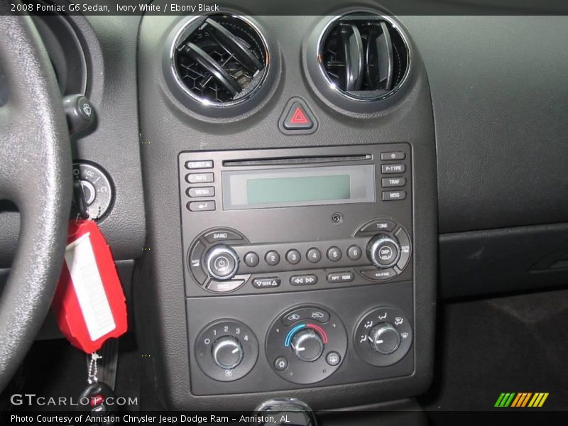 Ivory White / Ebony Black 2008 Pontiac G6 Sedan