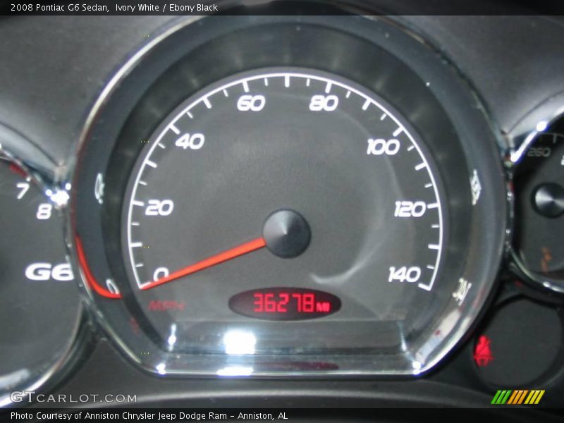 Ivory White / Ebony Black 2008 Pontiac G6 Sedan