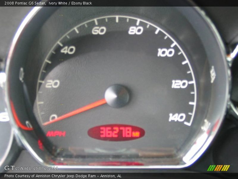 Ivory White / Ebony Black 2008 Pontiac G6 Sedan