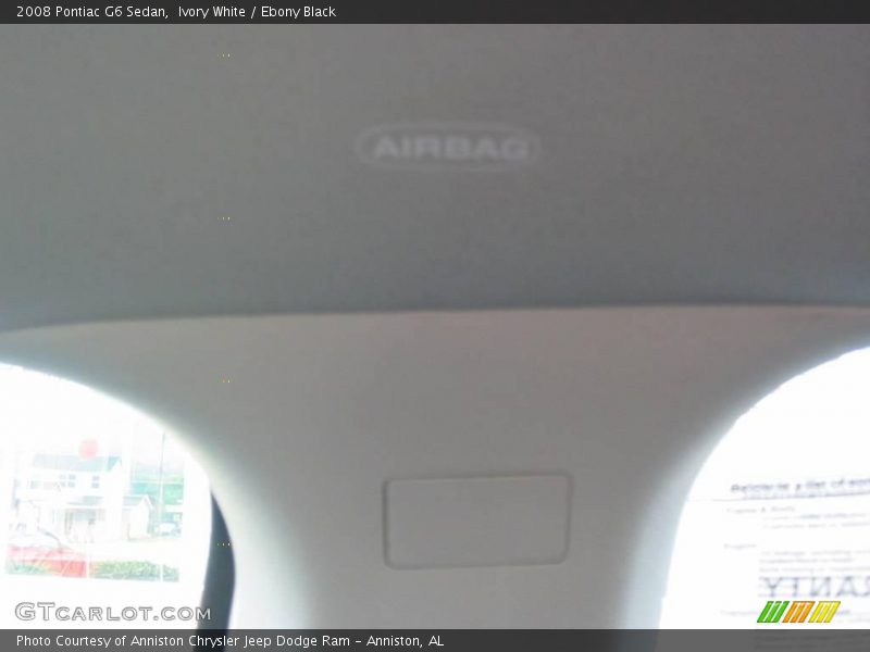 Ivory White / Ebony Black 2008 Pontiac G6 Sedan