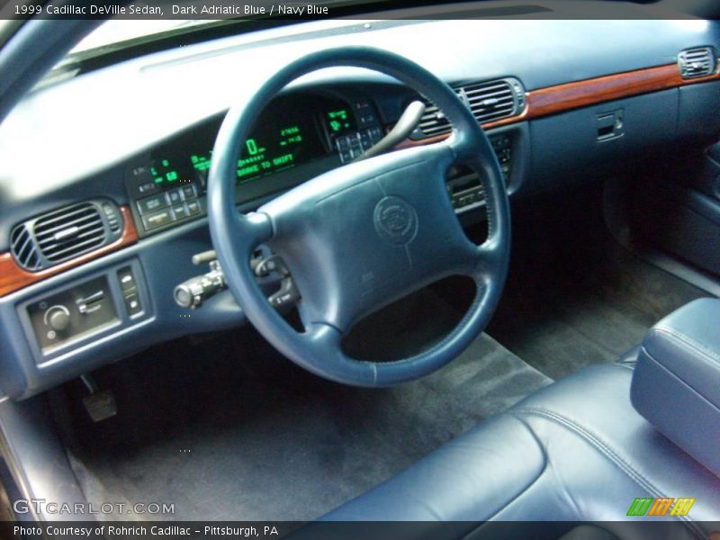 Dark Adriatic Blue / Navy Blue 1999 Cadillac DeVille Sedan