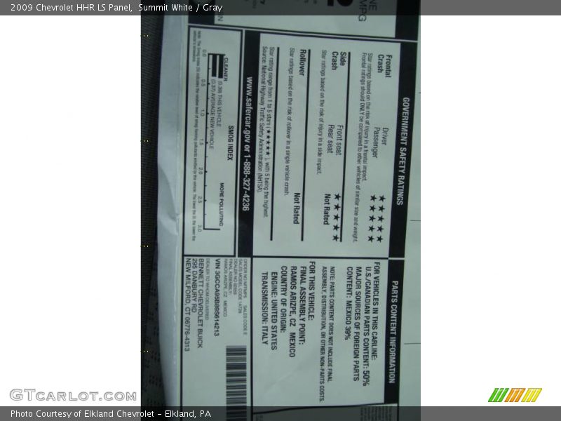 Summit White / Gray 2009 Chevrolet HHR LS Panel