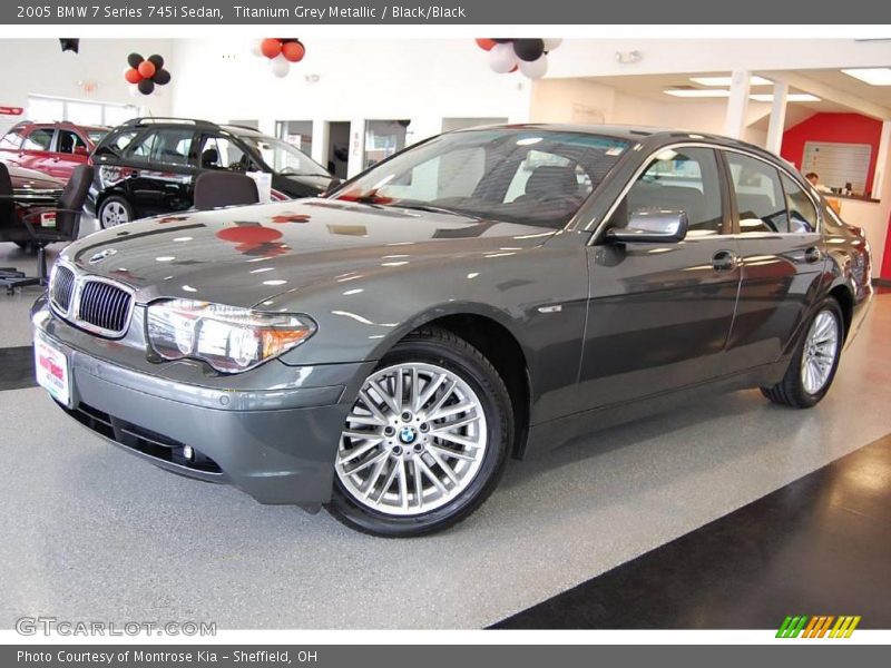 Titanium Grey Metallic / Black/Black 2005 BMW 7 Series 745i Sedan