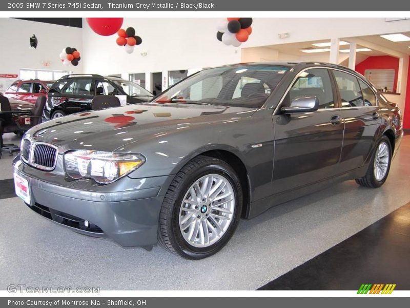 Titanium Grey Metallic / Black/Black 2005 BMW 7 Series 745i Sedan
