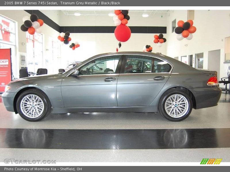 Titanium Grey Metallic / Black/Black 2005 BMW 7 Series 745i Sedan