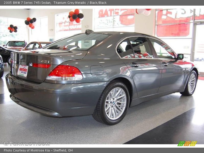 Titanium Grey Metallic / Black/Black 2005 BMW 7 Series 745i Sedan