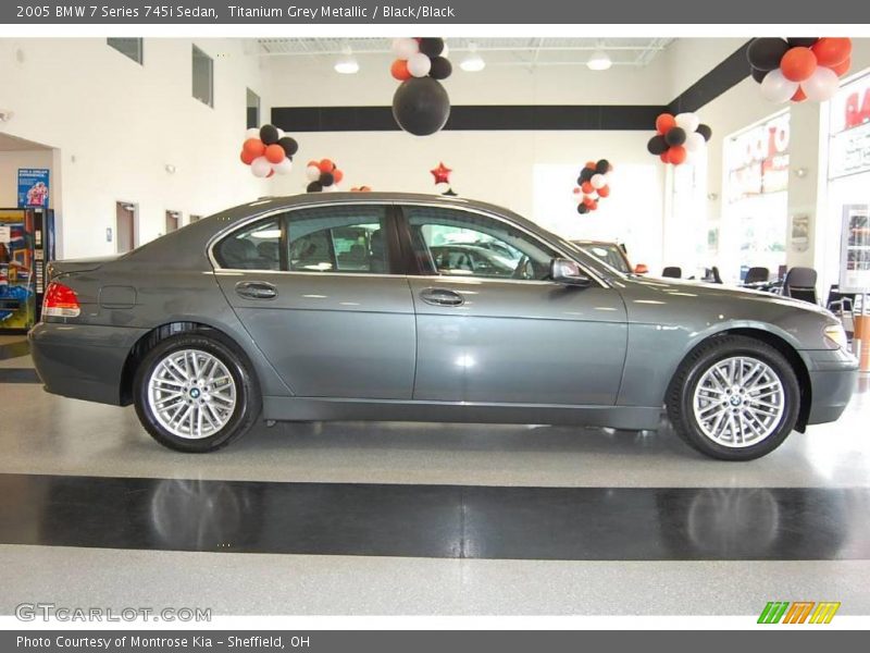 Titanium Grey Metallic / Black/Black 2005 BMW 7 Series 745i Sedan