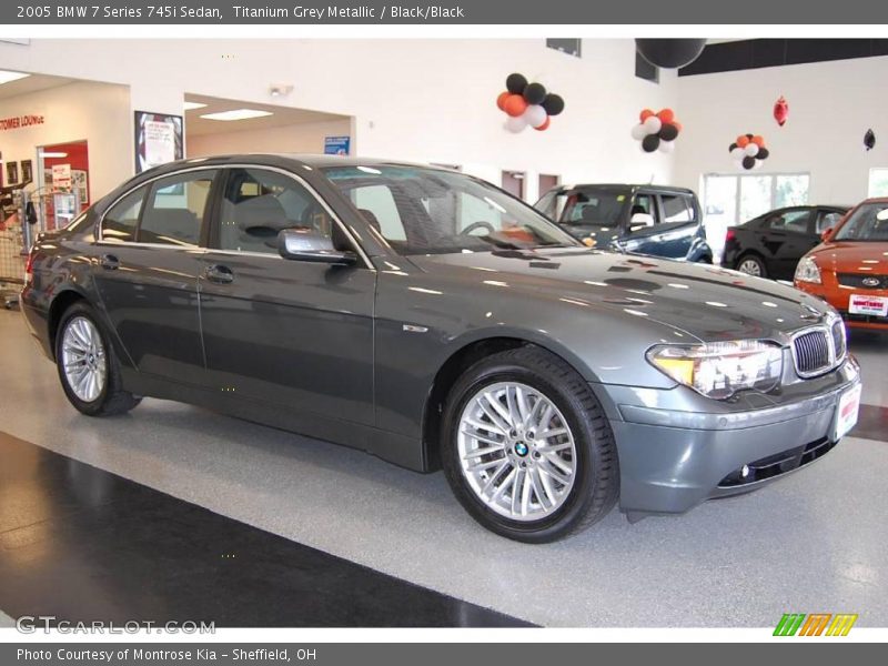 Titanium Grey Metallic / Black/Black 2005 BMW 7 Series 745i Sedan