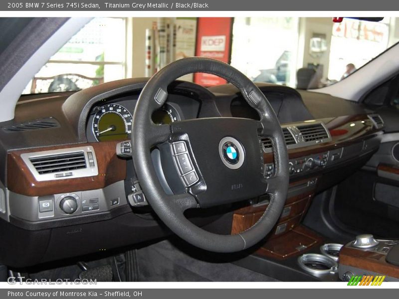Titanium Grey Metallic / Black/Black 2005 BMW 7 Series 745i Sedan