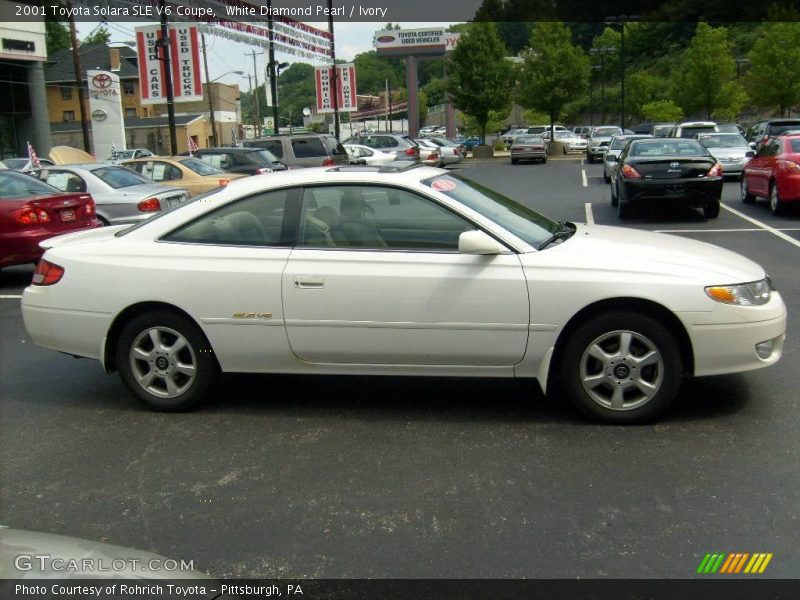 White Diamond Pearl / Ivory 2001 Toyota Solara SLE V6 Coupe
