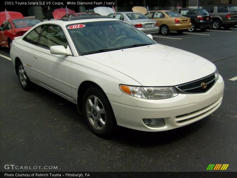 White Diamond Pearl / Ivory 2001 Toyota Solara SLE V6 Coupe