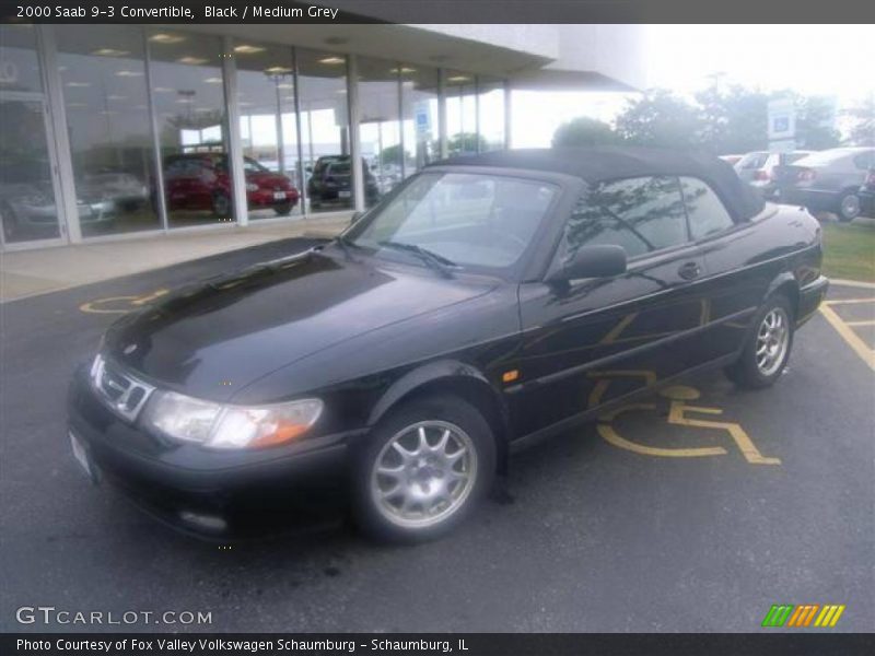 Black / Medium Grey 2000 Saab 9-3 Convertible