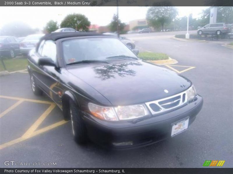 Black / Medium Grey 2000 Saab 9-3 Convertible