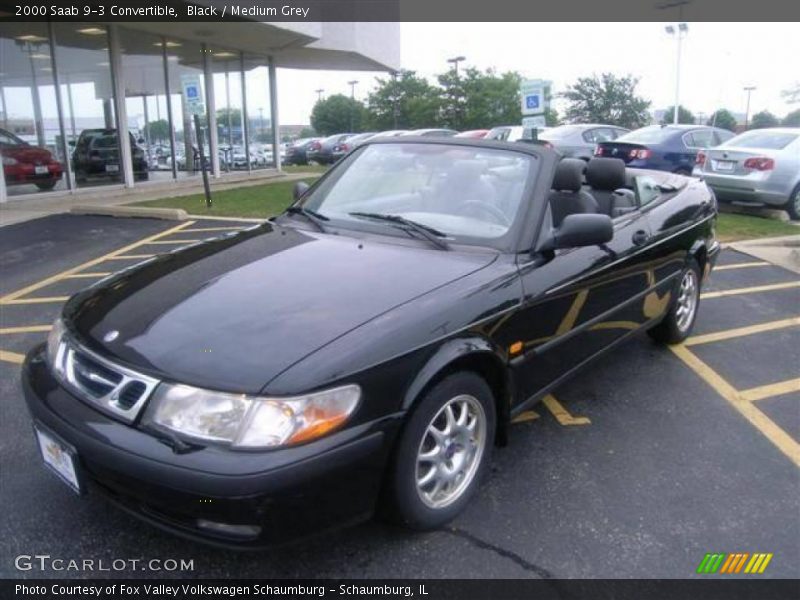 Black / Medium Grey 2000 Saab 9-3 Convertible