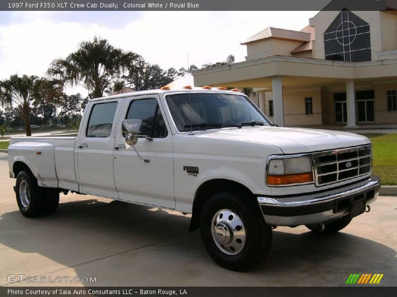 Colonial White / Royal Blue 1997 Ford F350 XLT Crew Cab Dually