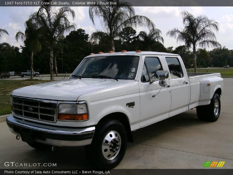 Colonial White / Royal Blue 1997 Ford F350 XLT Crew Cab Dually