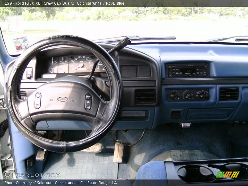Colonial White / Royal Blue 1997 Ford F350 XLT Crew Cab Dually