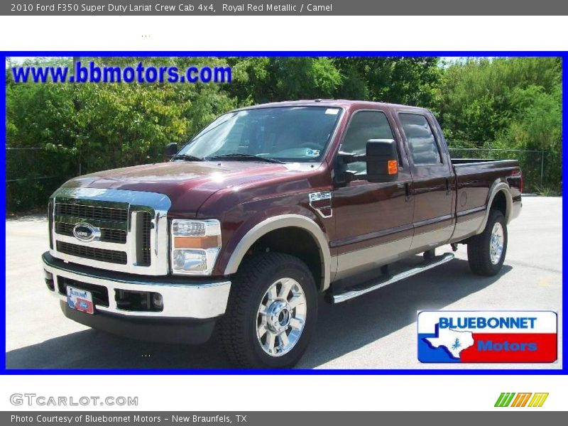 Royal Red Metallic / Camel 2010 Ford F350 Super Duty Lariat Crew Cab 4x4