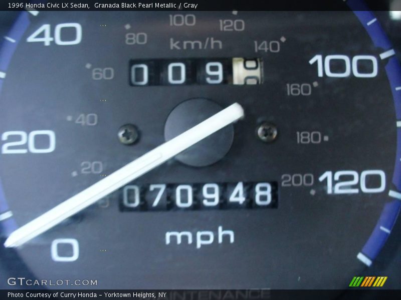 Granada Black Pearl Metallic / Gray 1996 Honda Civic LX Sedan
