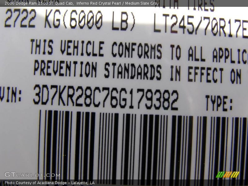 Inferno Red Crystal Pearl / Medium Slate Gray 2006 Dodge Ram 2500 ST Quad Cab