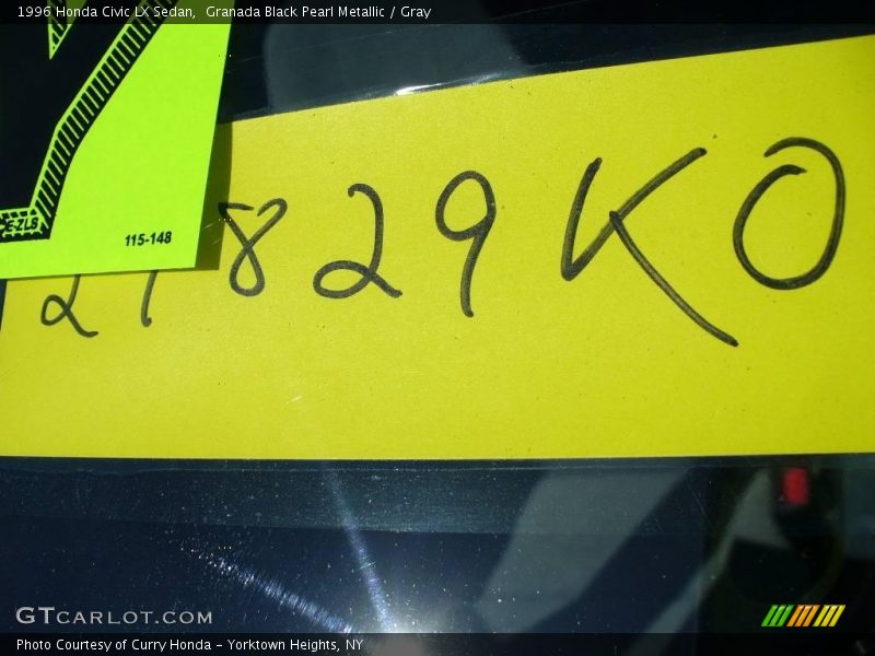 Granada Black Pearl Metallic / Gray 1996 Honda Civic LX Sedan