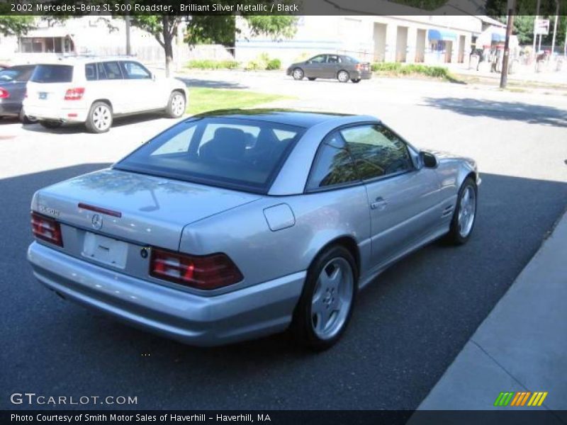 Brilliant Silver Metallic / Black 2002 Mercedes-Benz SL 500 Roadster