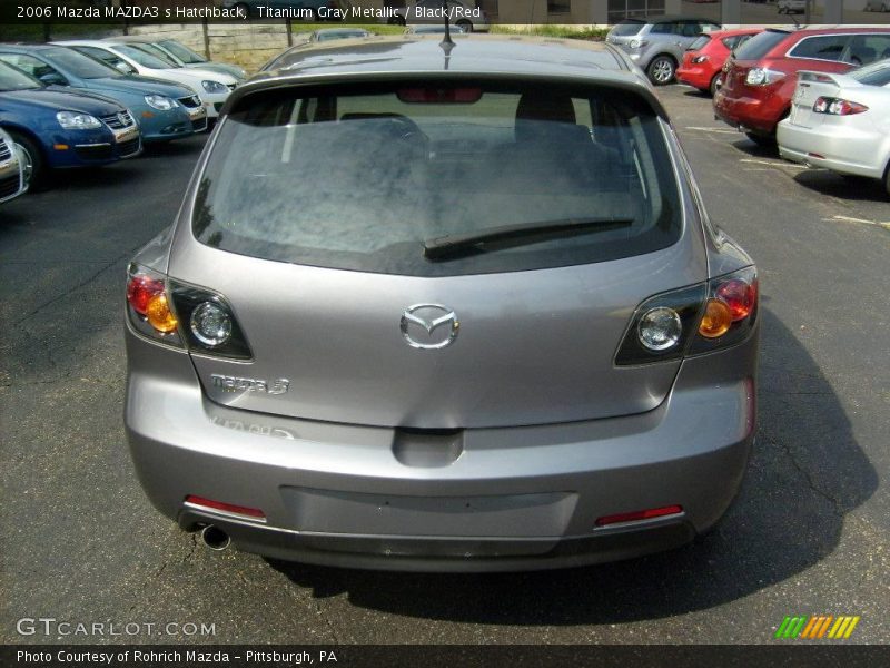 Titanium Gray Metallic / Black/Red 2006 Mazda MAZDA3 s Hatchback