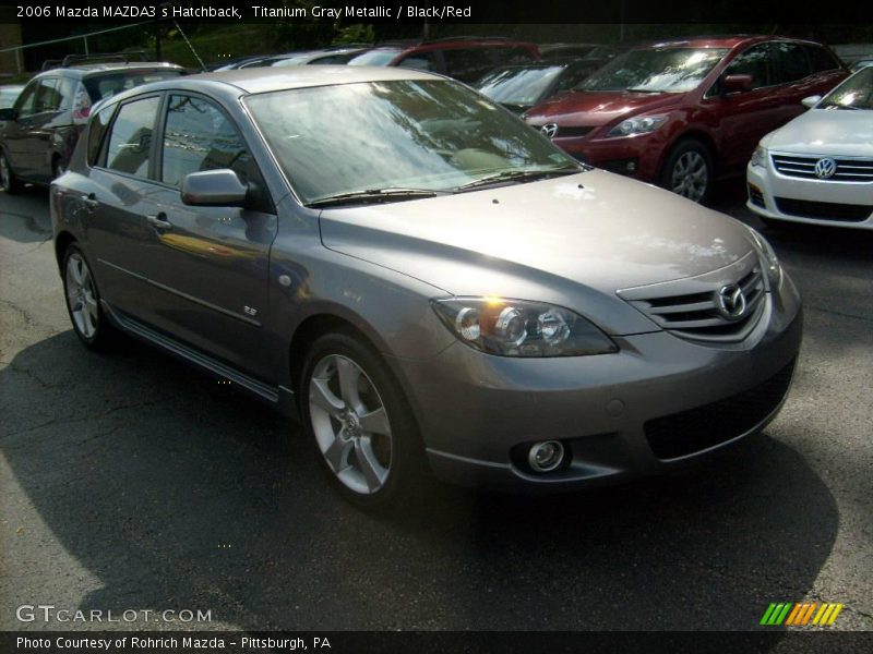 Titanium Gray Metallic / Black/Red 2006 Mazda MAZDA3 s Hatchback