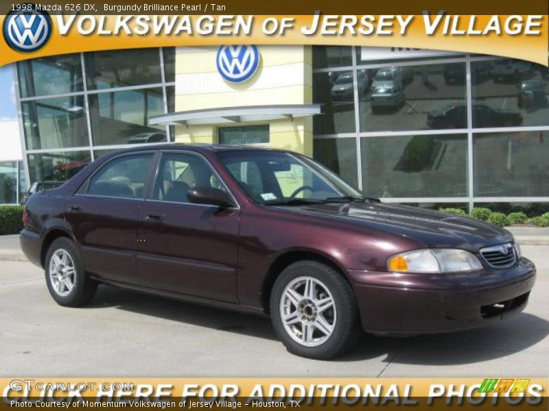 Burgundy Brilliance Pearl / Tan 1998 Mazda 626 DX