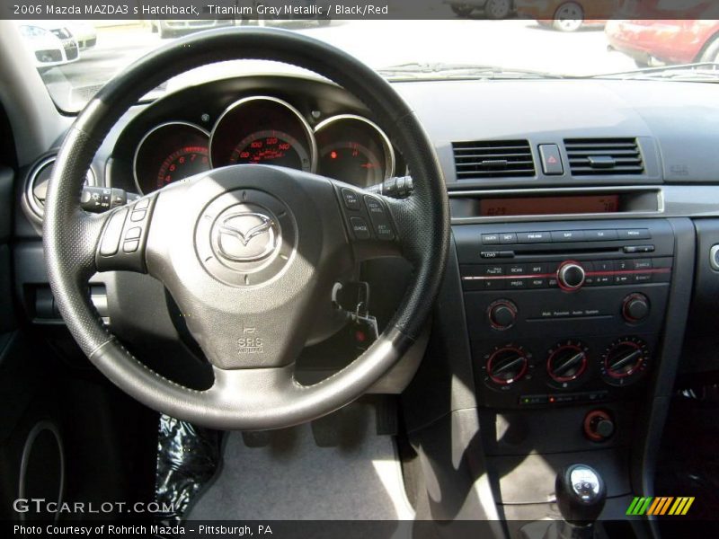 Titanium Gray Metallic / Black/Red 2006 Mazda MAZDA3 s Hatchback