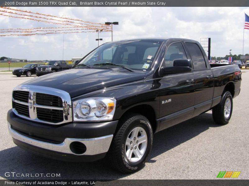 Brilliant Black Crystal Pearl / Medium Slate Gray 2008 Dodge Ram 1500 TRX Quad Cab