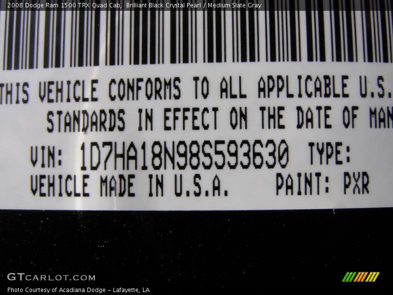 Brilliant Black Crystal Pearl / Medium Slate Gray 2008 Dodge Ram 1500 TRX Quad Cab