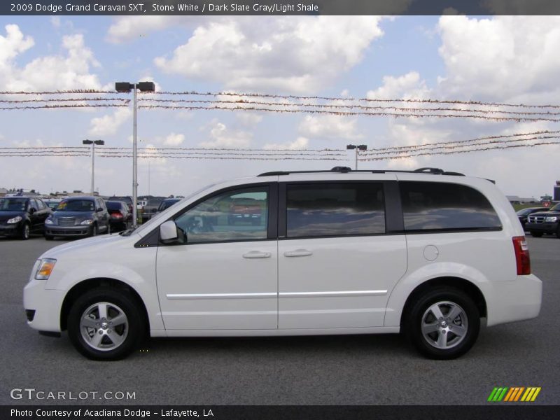 Stone White / Dark Slate Gray/Light Shale 2009 Dodge Grand Caravan SXT