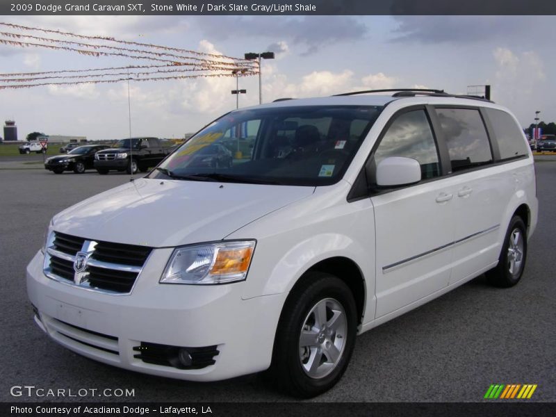 Stone White / Dark Slate Gray/Light Shale 2009 Dodge Grand Caravan SXT